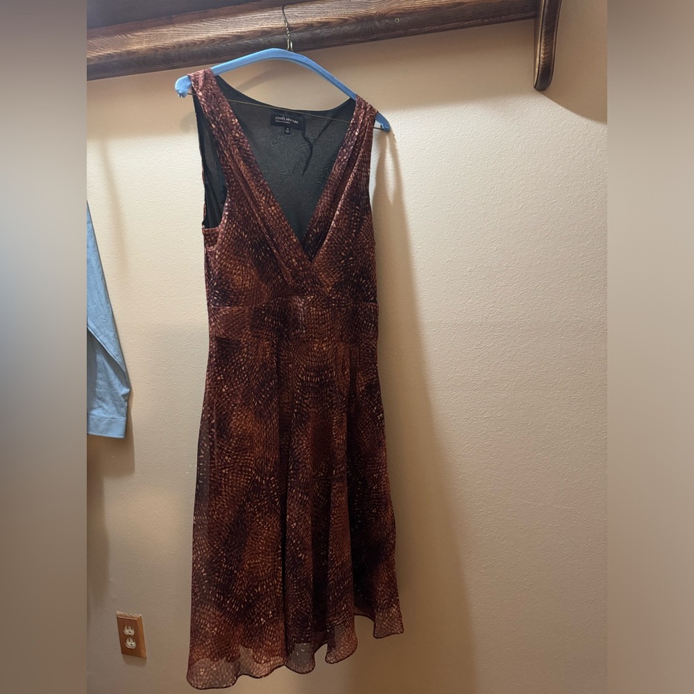 Jones, New York, dress, sz 16, Side zipper, flowy fabric